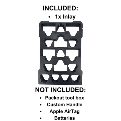 KIBERG Inlay für Milwaukee Packout Compact Organizer | M12 2Ah & 4Ah Akkus | Verstecktes AirTag Fach | Schwarz oder Rot wählbar