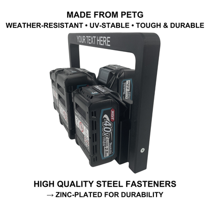 Personalisierter KIBERG Akkuträger für Makita 40V XGT | Wunschtext Gravur | 4 oder 6 Akkus | Geschenk