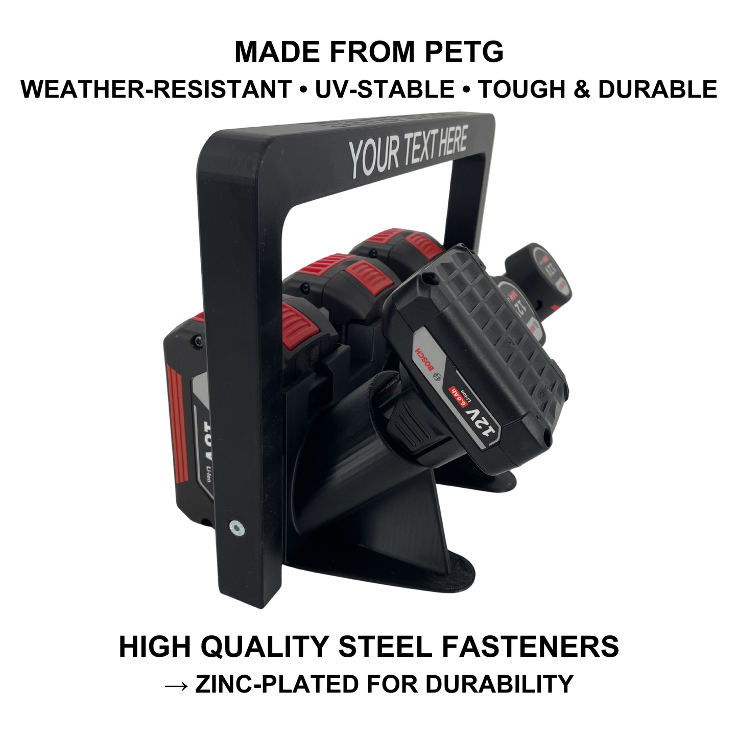 Personalisierter KIBERG Akkuträger für Bosch 18V & 12V | Wunschtext Gravur | Geschenk Handwerker