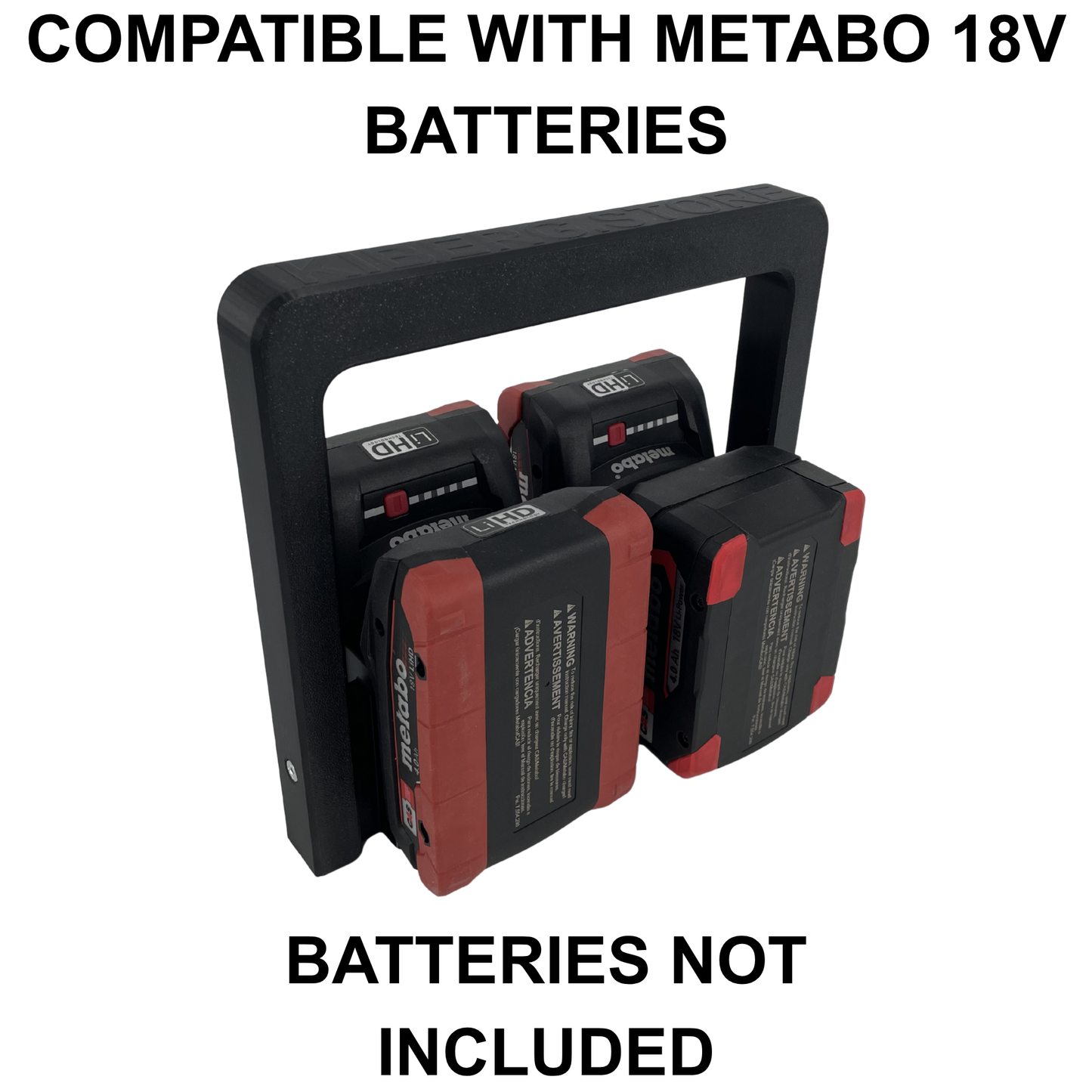 KIBERG Akkuträger für Metabo 18V | Bis zu 6 Akkus tragen | Slide-In System ohne Knopf | Werkstatt & Baustelle | 4er und 6er Version
