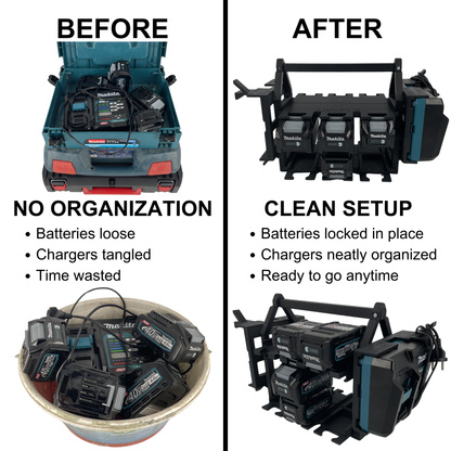 Makita 40V Akku- & Ladegerät-Tragesystem (bis zu 18 Akkus)