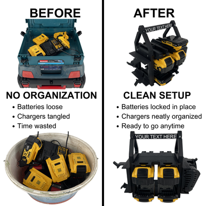 Personalisiertes DEWALT Akku- & Ladegerät-Tragesystem (bis zu 12 18V Akkus)