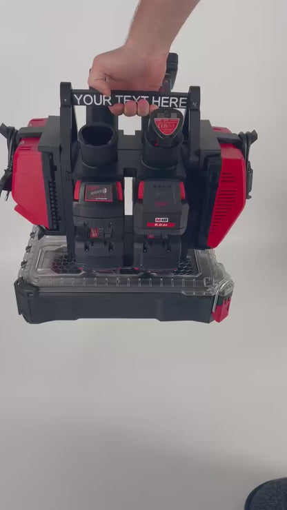 Personalisiertes Milwaukee Akku- & Ladegerät-Tragesystem (hält bis zu 12 M18 & M12 Akkus) - Packout Kompatibel