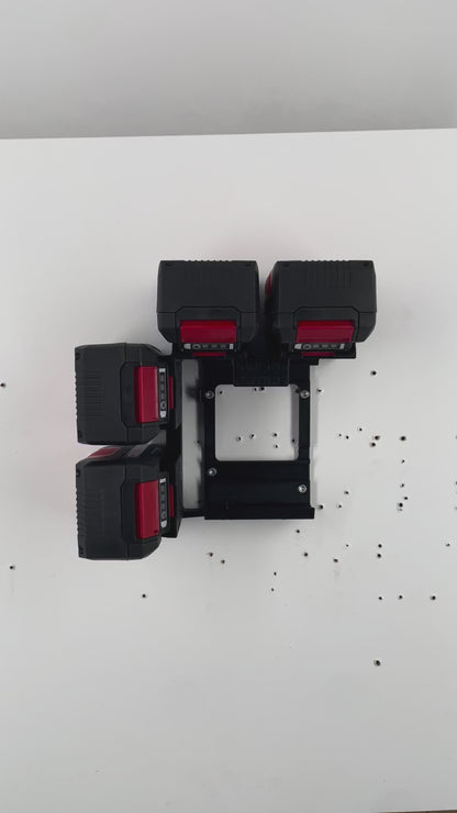 Einhell Power X-Charger 3A Wandhalterung mit Akkuhalter (2 oder 4 Akkus)