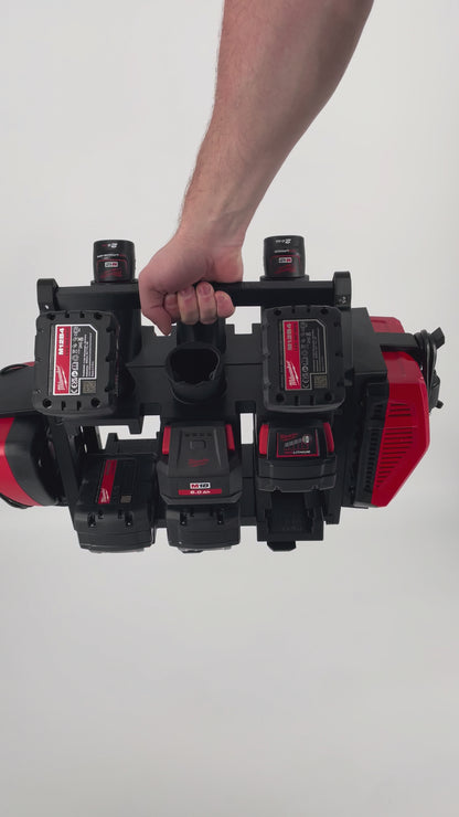 Milwaukee Akku- & Ladegerät-Tragesystem für Packout – Organizer für bis zu 18 M18 & M12 Akkus